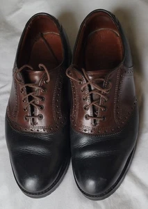 ALLEN EDMONDS Links zweifarbig schwarz braun Saddle Oxford-Schuhe Brogues Schuhe Größe 8,5 - Bild 1 von 9