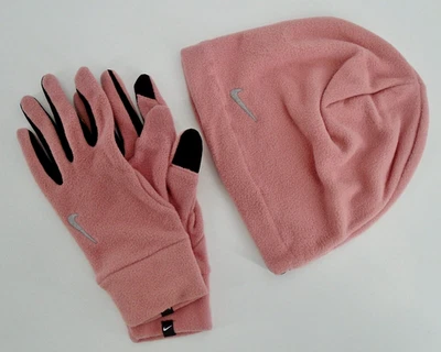 Nike Fleece Hat and Gloves Set Women's M/L Red Stardust/Silver - Image 1 of 4