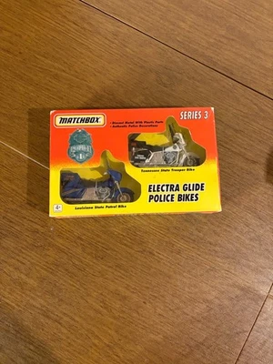 Rare Brand New Matchbox Electra Glide Police Bikes Set Series 3 Harley Davidson - Image 1 of 4