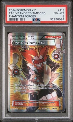 2014 Pokemon XY Phantom Forces Lysandre's Trump Card Full Art 118/119 PSA 8 - Image 1 of 2