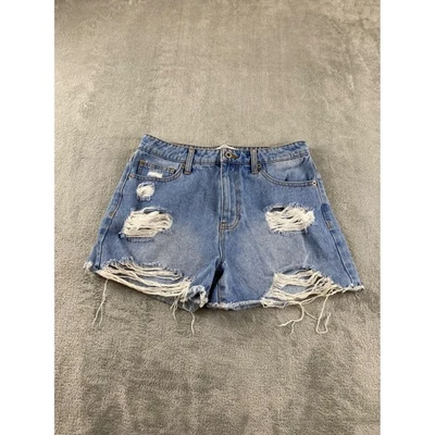 CELEBRITY PINK THE REBEL Distressed Denim Blue Jean Shorts Womens Size 3 - Image 1 of 4