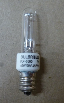 2 Pack Of Bulbrite 40 Watt T3 Clear Xenon Light Bulbs KX40CL/E12 #473040 - Image 1 of 3