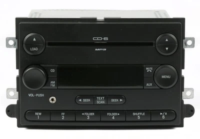 Radio mp3 Ford Fusion Mercury Milan 2007 AM FM 6 discos con entrada auxiliar 7E5T-18C815-AB Foto 1 de 4