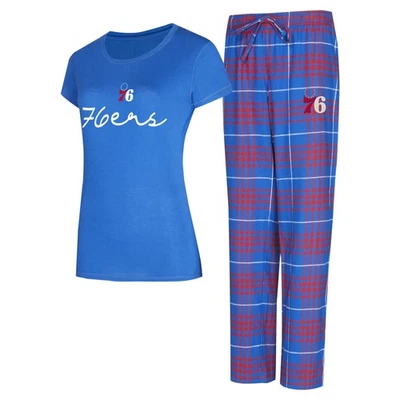 Women's Concepts Sport  Royal/Red Philadelphia 76ers Vector Top & Flannel Pants - Image 1 of 3