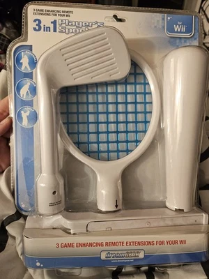Nintendo Wii dreamGEAR 3 In 1 Players Sports Kit Remote Extension - New - Sealed - Image 1 of 4