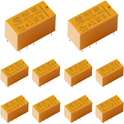 5 pcs PCB Power Relay HK19F-5V DC 5V DPDT Relay Coil 8 Pin 2NO 2NC + 5 pcs PCB P - Image 1 of 4