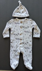 Infant Size: 3-6 Months Kyle & Deena Thermal Long Sleeve Sleepwear & Hat - Picture 1 of 9