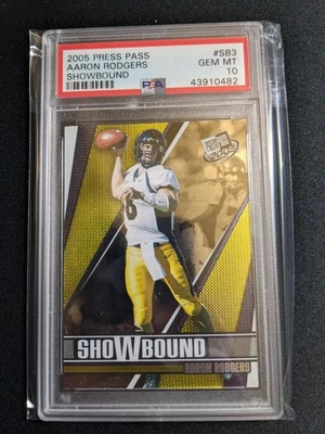 Press Pass 2005 Aaron Rodgers RC Showbound #SB3 novato PSA 10 ¡Bajo pop 5! 🔥🔥🔥 Foto 1 de 4