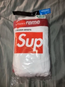 Boxer Supreme Hanes nuovi mai aperti confezione da 4 pezzi bianco rosso taglia XL - Foto 1 di 3
