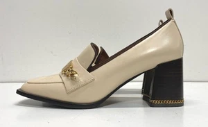 Tory Burch Beige Loafer Heels Women's Size 7.5M - Picture 1 of 7