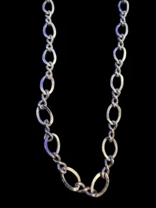 Cadena de collar de eslabones torcidos alternativos de plata de ley 925 23" W1 - Imagen 1 de 6