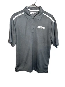 Nike Golf Poloshirt Herren Größe M schwarz grau Dri Fit Kurzarm hinten Swoosh GCA - Bild 1 von 10
