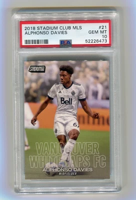 Alphonso Davies Rookie 2018 Topps Stadium Club MLS #21 PSA 10 Gem Canada POP 218 - Image 1 of 2
