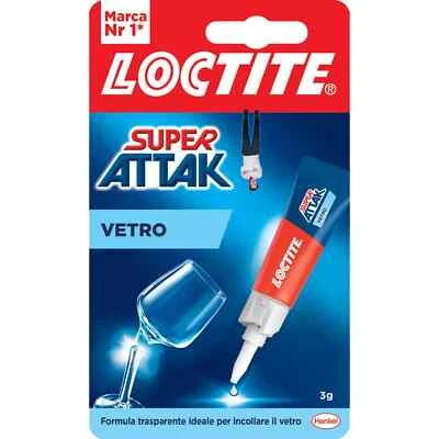COLLA SUPER ATTAK PER VETRO FORMULA TRASPARENTE LOCTITE 3 G.