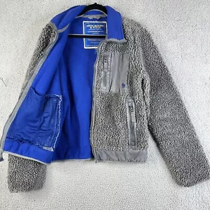 Giacca vintage Abercrombie Fitch uomo M grigio sherpa maglione completo pesante Y2K - Foto 1 di 18