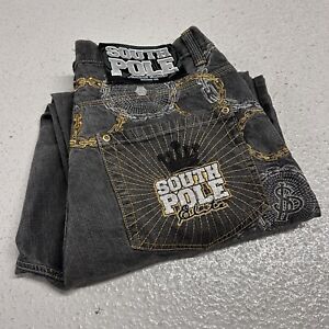 Vintage Southpole Denim Jeans Mens 36 Baggy Wide Leg  Y2K Skater Chain Hip Hop