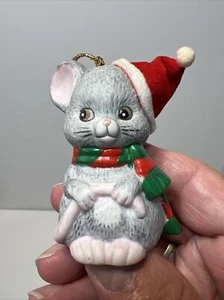 Campana porcellana vintage amico delle vacanze decorazione topo di Natale bisque - Foto 1 di 7