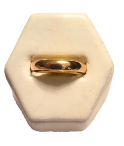 14K Yellow Gold 3.5mm Wedding Ring Size 10 Brightly Polished Finish 2.8 Grams - Picture 1 of 6