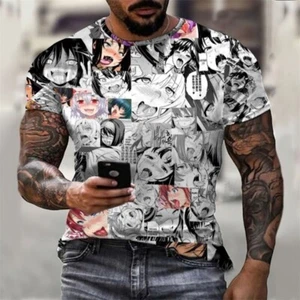 Hentai Ahegao Anime Manga T-Shirt shirt Muskelshirt Unterhemd Kostüme Polyester - Picture 1 of 2