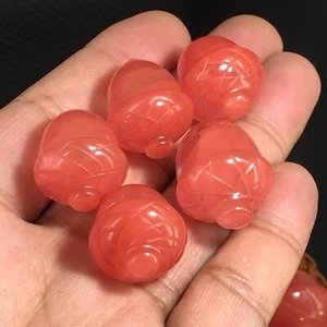 Gemas curativas Reiki cristal cuarzo bellota piedra de fusión roja sintética 5 piezas - Imagen 1 de 12