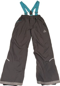 Gerry Snow Pants girls Youth Medium 10/12 Suspenders Gray & Blue Fleece Lined - Picture 1 of 11