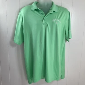 Callaway Mens Size Large Polo Shirt Opti Dri Green Golf Polo Shirt - Picture 1 of 12