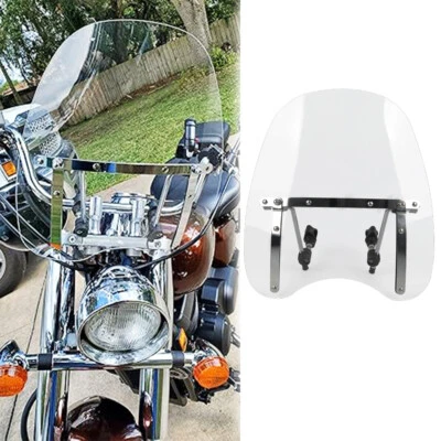 18"x16" Clear Motorcycle Windscreen Shield For Harley Sportster Heritage Softail - Изображение 1 из 4