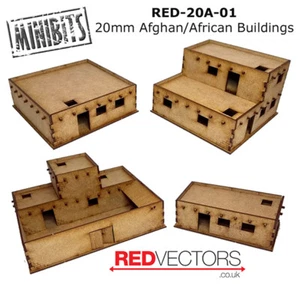 RED-20A-01 - 20 mm Wargames - afghanische/afrikanische Gebäude, Set A (4 Gebäude) - Bild 1 von 1