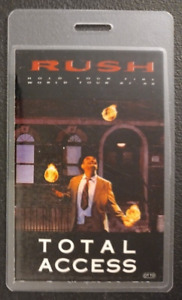 RUSH '87/88 HOLD your FIRE Tour 4.25" tall Laminated BACKSTAGE total access PASS