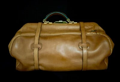 Maleta de viaje vintage Nazareno Gabrielli de cuero camel Foto 1 de 4