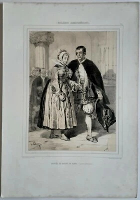 Galerie armoricaine Mariés du bourg de Batz Pl. 1 par H. Lalaisse 1848  - Photo 1/3