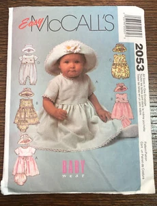 McCall's 2053 Baby Girl Rompers Dresses Hat Panties S-XL (13-24 pounds) Uncut - Picture 1 of 5