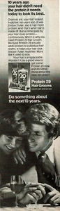 1977 Vintage Print Ad Protein 29 Hair Grooms Liquid Gel Sprays Couple Date Wine - Bild 1 von 2