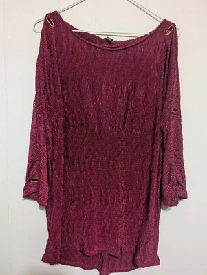 Blusa feminina com cabo e calibre tamanho X-grande XL marrom manga dividida 3/4  - Imagem 1 de 4