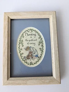 NURSING IS THE GENTLE ART OF CARING Lynn Parker Creative Calligraphy Framed 80s - Picture 1 of 3