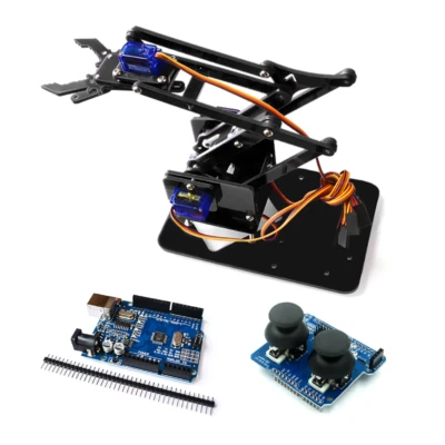 Brazo Robotico mecanico acrilico 4 DOF Arduino Kit completo Negro - Imagen 1 de 4