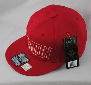 LOGA Embroidered Houston Red Baseball Cap Tonal Snapback Flat Peak Hat - Bild 1 von 1