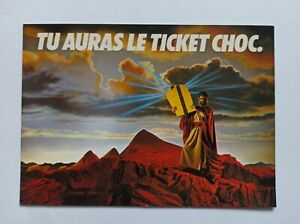 carte postale publicitaire RATP TICKET MÉTRO BUS 1982 tu auras le ticket choc