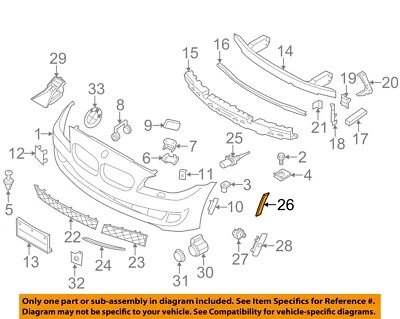 Parachoques delantero derecho BMW OEM 14-16 528i 63147342094 Foto 1 de 2