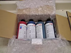 Trodat Tinte auf Wasserbasis 7012 1 Liter Flasche Set Rot Schwarz Blau & Grün - Bild 1 von 5