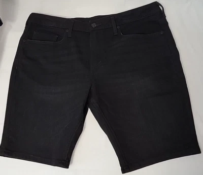 Shorts jeans chino Buffalo Parker-X preto jeans masculino tamanho 38 slim fit stretch - Imagem 1 de 4