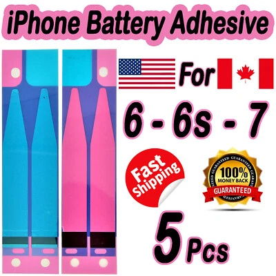 5 X Battery Adhesive Strips Tape For iPhone 6, 6s, 7 With Pull Tabs. Foto 1 de 2