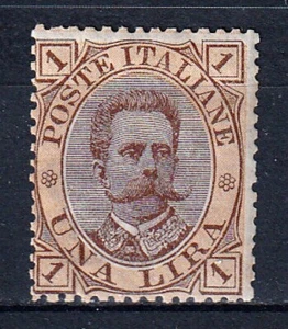 Italia-Regno 1889 Umberto I° £. 1 bruno e giallo Mnh** Sassone 49 - Foto 1 di 2