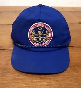 Vintage Veteranen Mütze Mütze 2. Weltkrieg 2. Weltkrieg blau Baseball Druckknopflasche Militär - Bild 1 von 10
