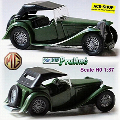 MG Midget TC Cabrio Cerrado 1945-50 Verde Británico Racing 1:87 Praline - Imagen 1 de 4