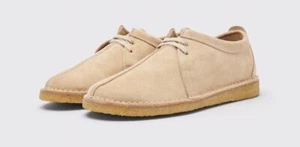 Pretty Green Liam Gallagher Stockham Gamuza Zapatos en Piedra Talla UK 8 - Imagen 1 de 10