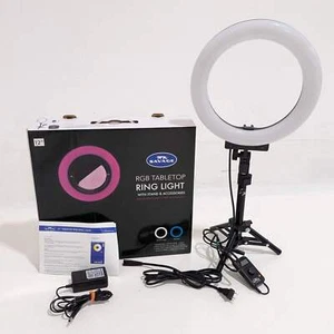 * DEMO * Savage 12" Bi-Color RGB Tabletop Ring Light with Stand - Picture 1 of 6
