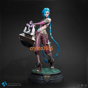 League Of Legends Jinx Action Figure Unpainted White Mold Kit Arcane LOL Model - Afbeelding 1 van 5