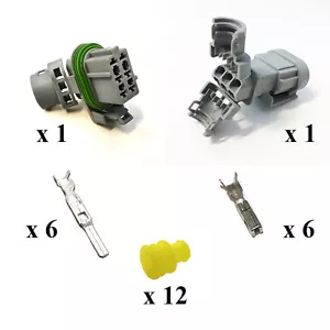 KIT CONNETTORE FRAMATOME MASCHIO FEMMINA 6VIE STAGNO GRIGIO FCI AUTO MOTO CAMPER - Picture 1 of 4