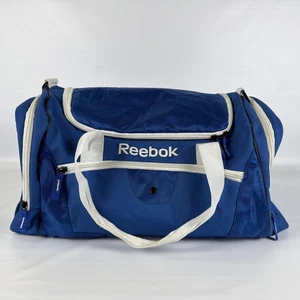 Vintage Reebok Blue Duffle Bag Portable Travel Suitcase Gym Athletic Sports Tote - Picture 1 of 15